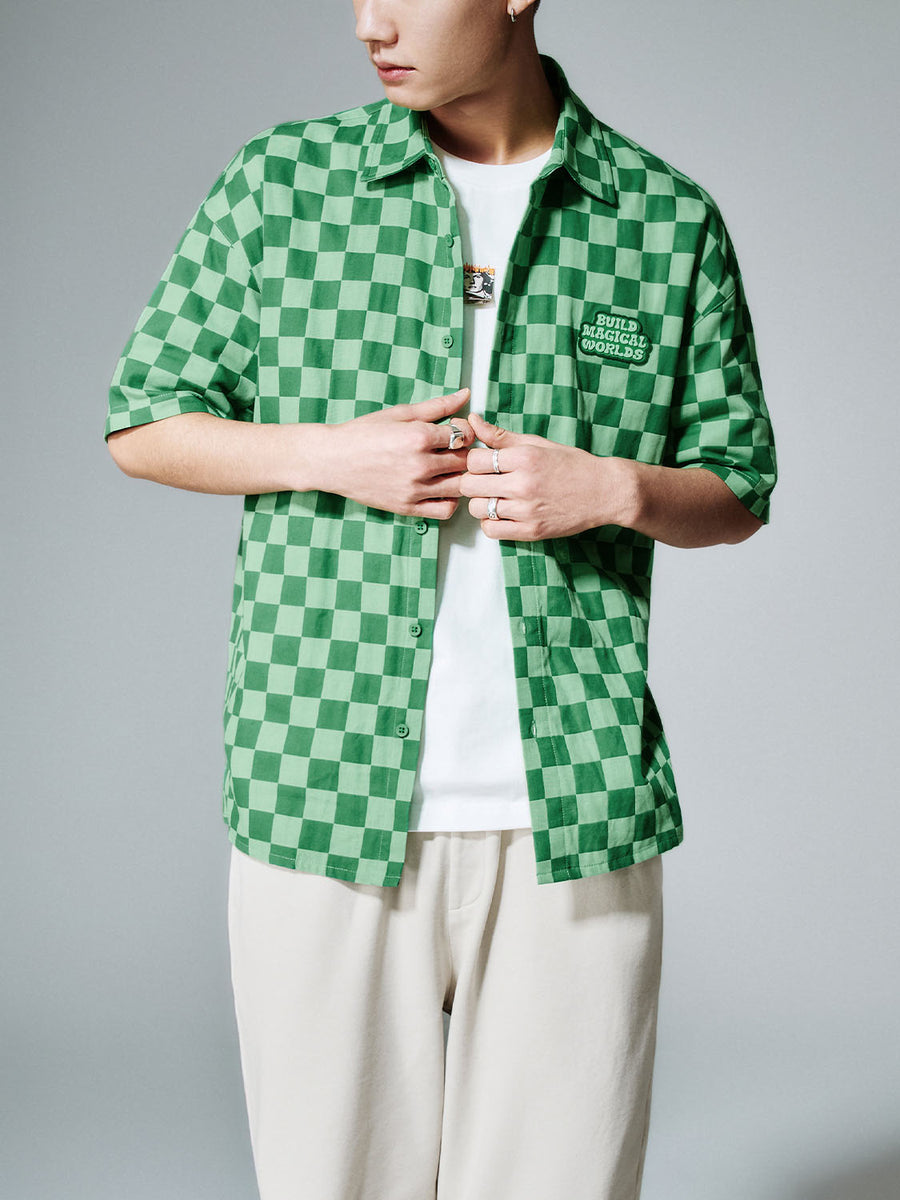 Checkered Pattern Short Sleeve Shirts – URBAN REVIVO Thailand
