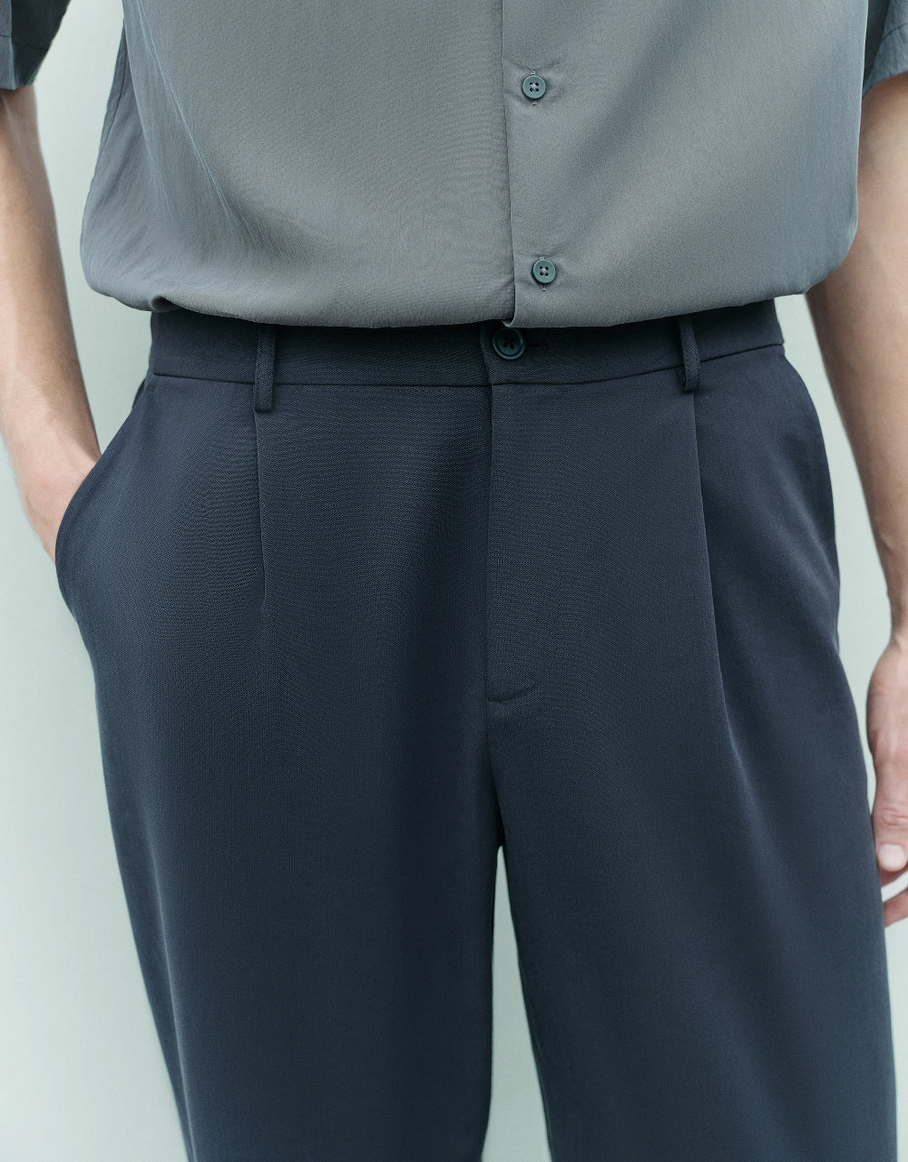 Mid-Waist Straight Pants