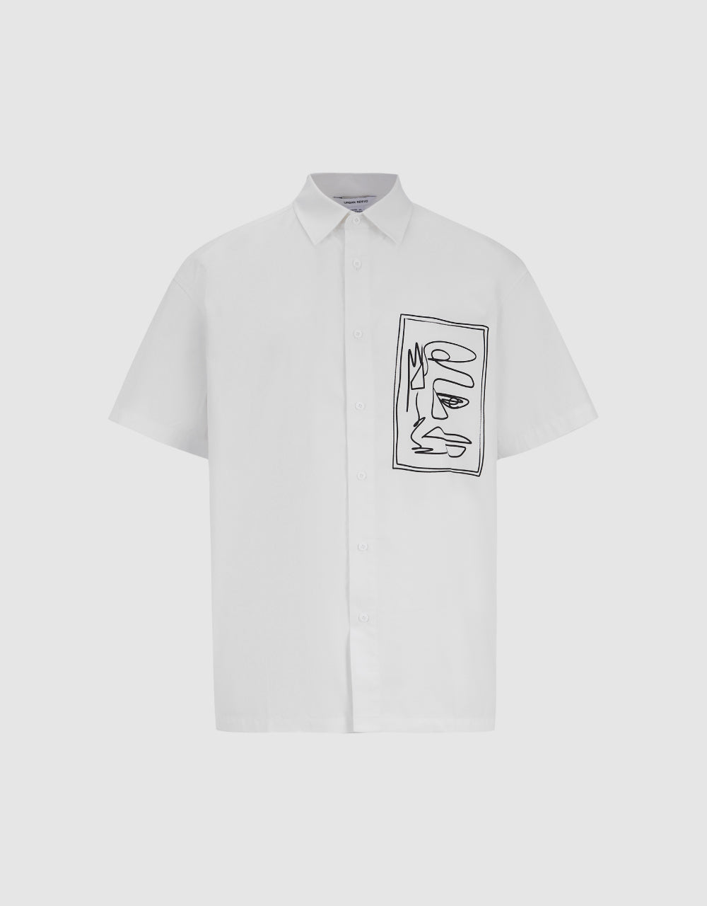 Line-Drawing Printed Loose Shirt