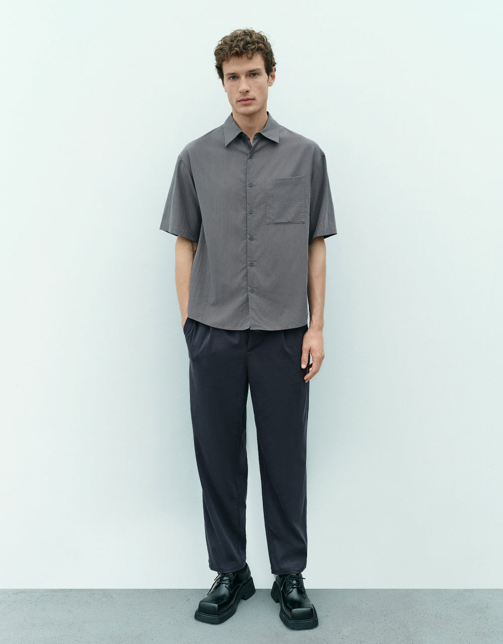 Mid-Waist Straight Pants