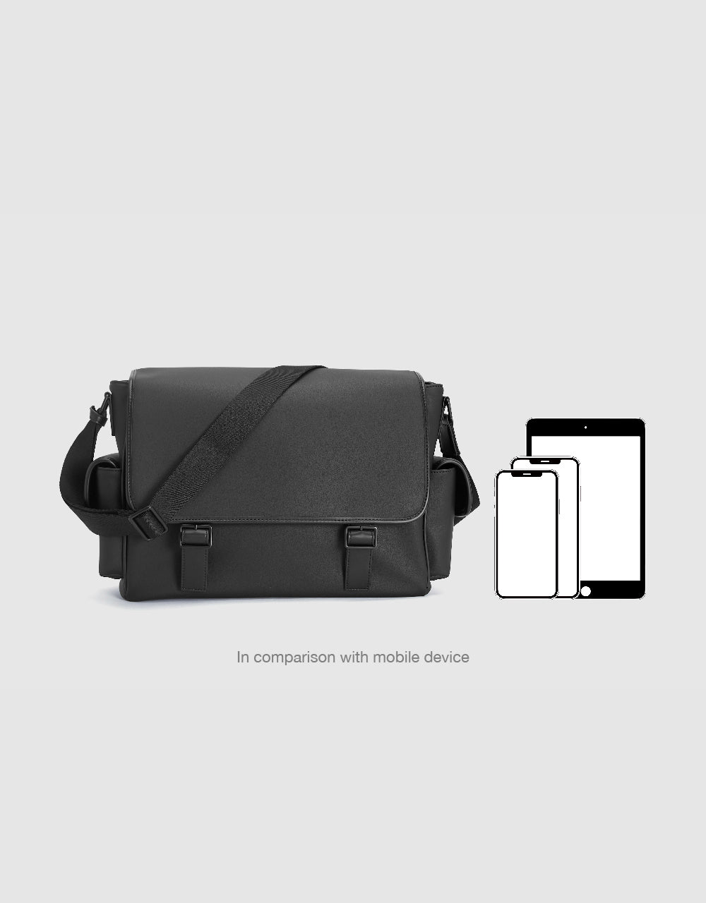 Double Buckled Vegan Leather Crossbody Bag