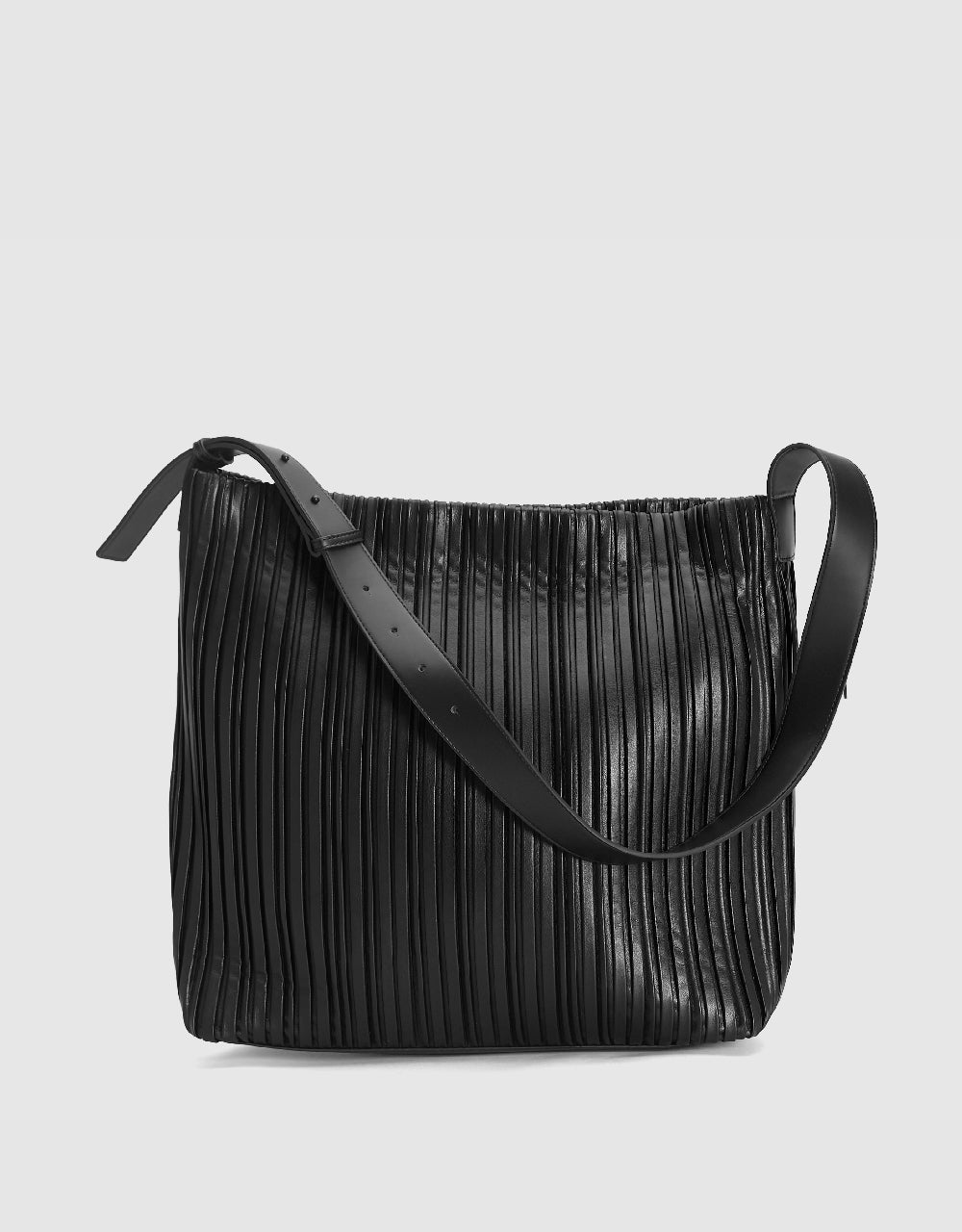 Textured Vegan Leather Shoulder Bag