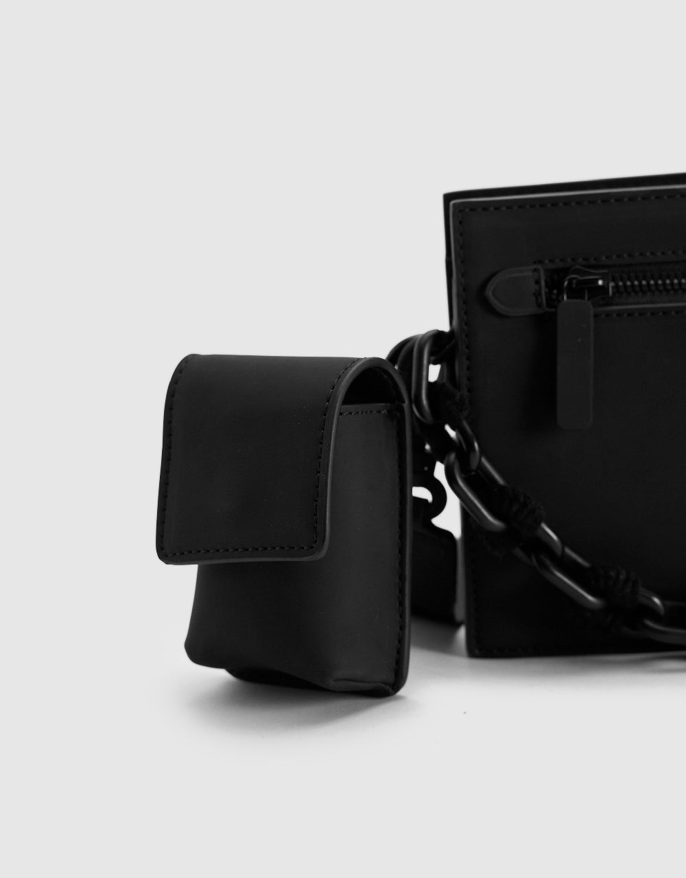 Vegan Leather Crossbody Bag With Earphone Case