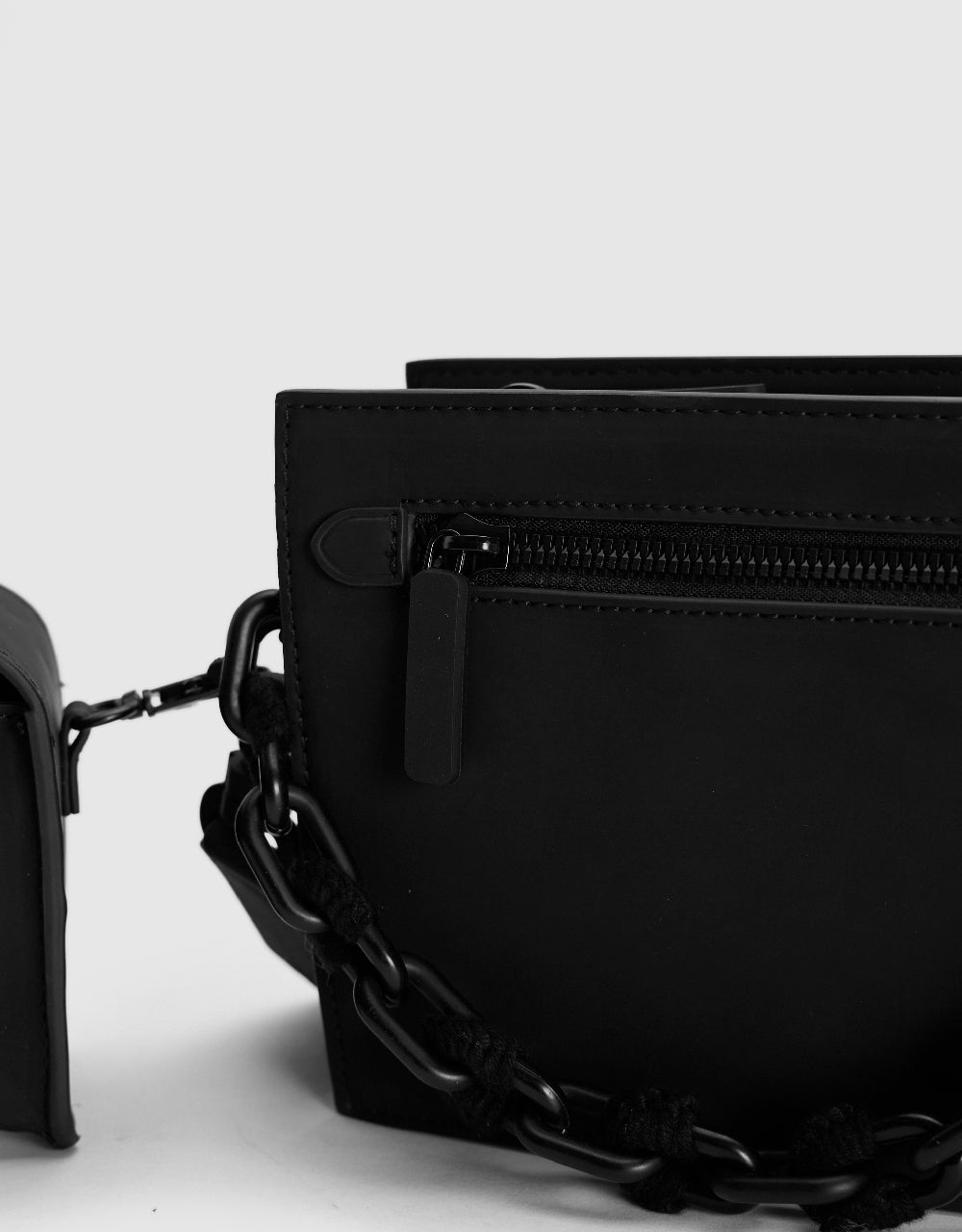 Vegan Leather Crossbody Bag With Earphone Case