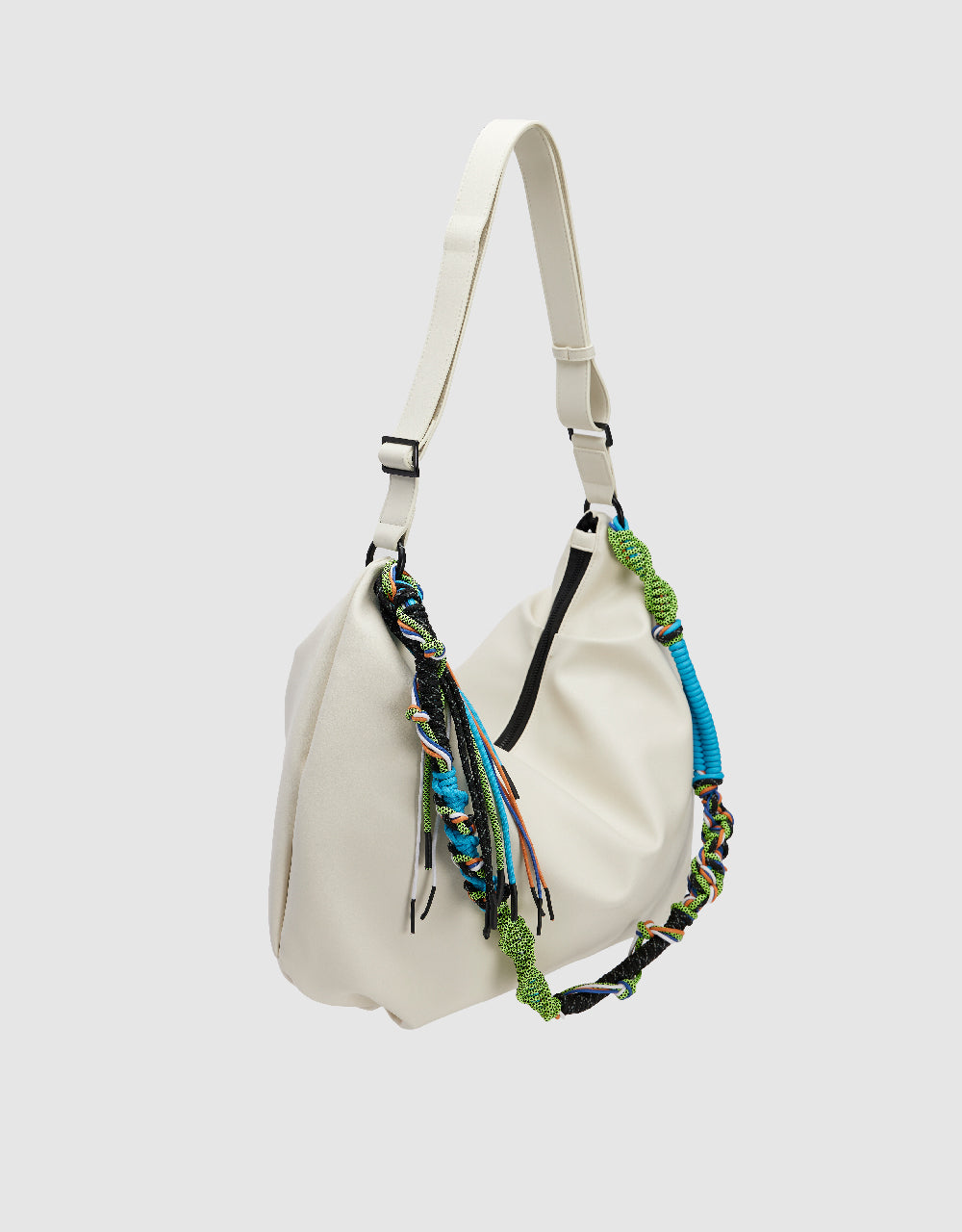 Braided Strap Vegan Leather Shoulder Bag