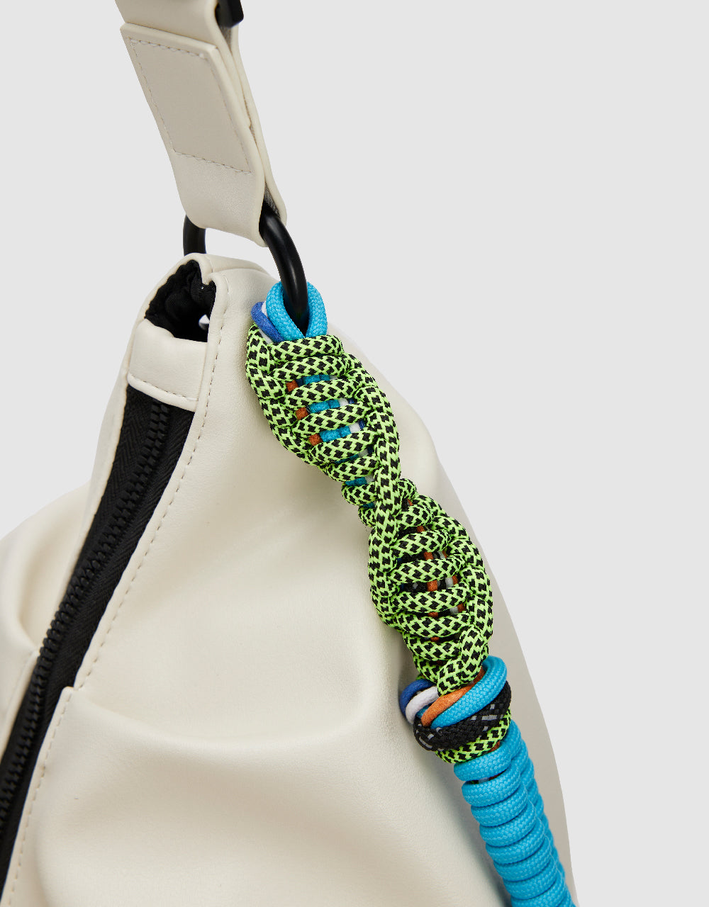 Braided Strap Vegan Leather Shoulder Bag