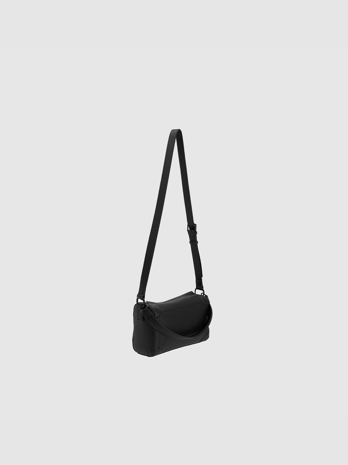 Litchi Embossed Vegan Leather Shoulder Bag