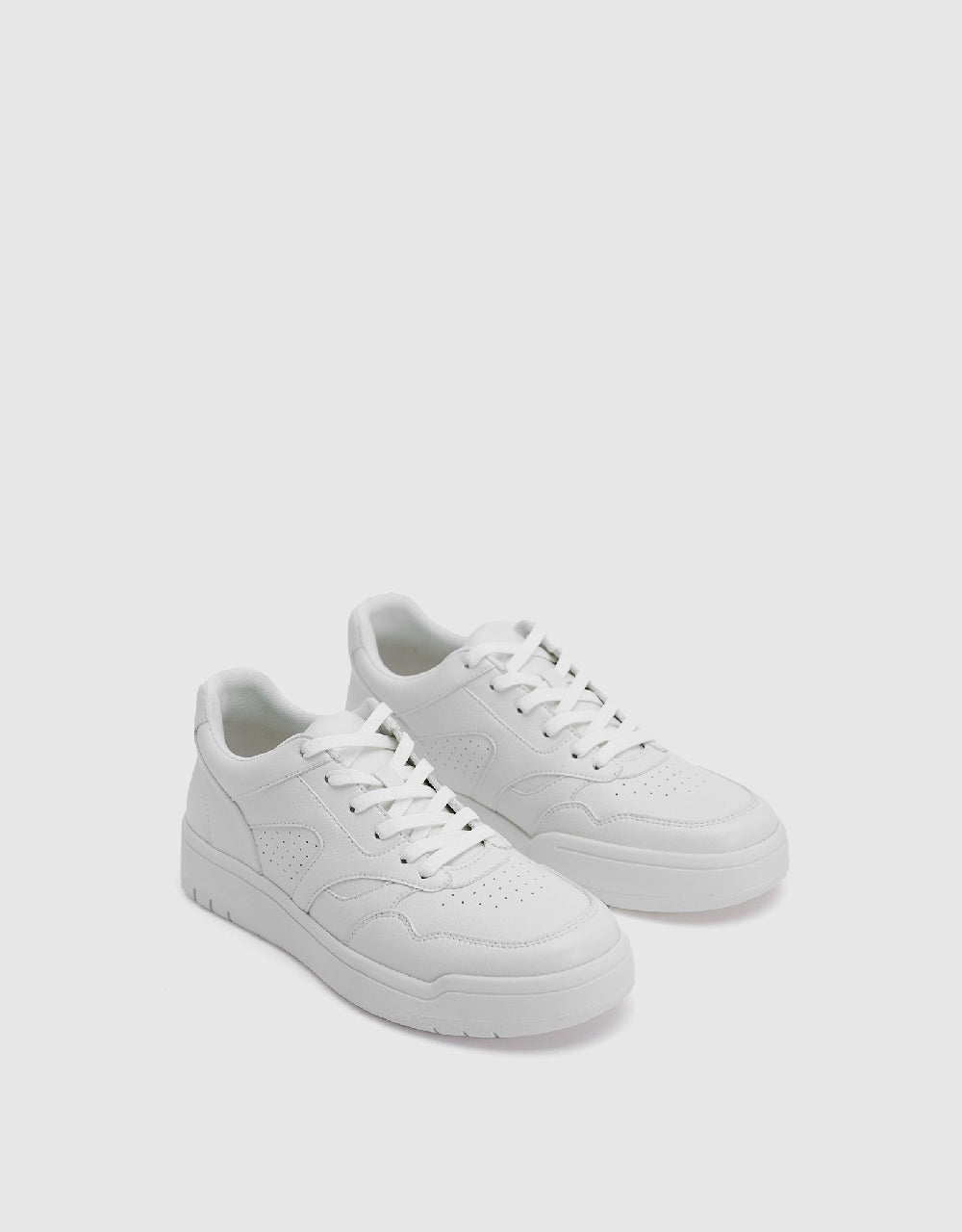 Vegan Leather Round Toe Sneakers