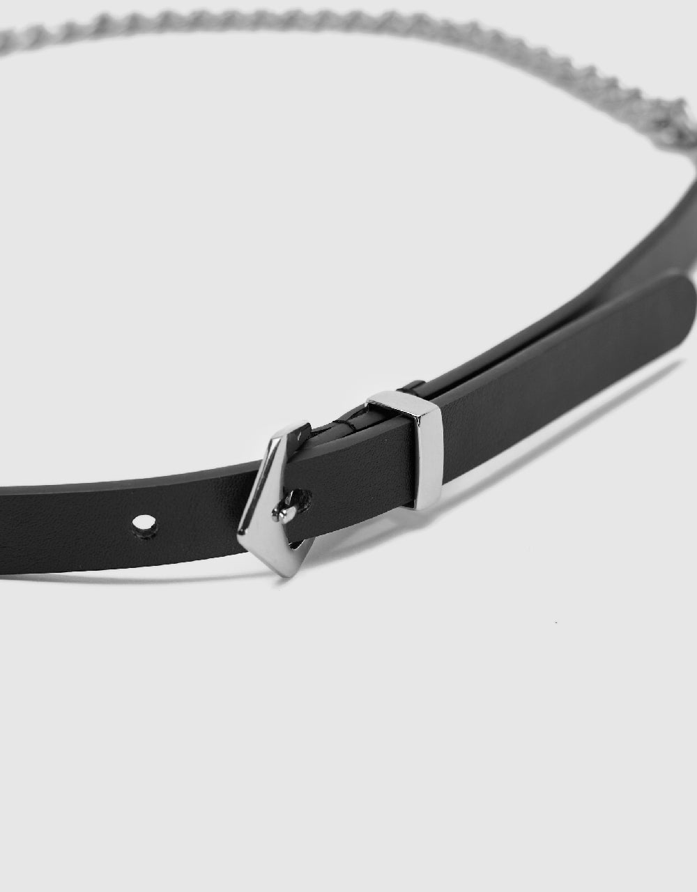 Vegan Leather Skinny Belt