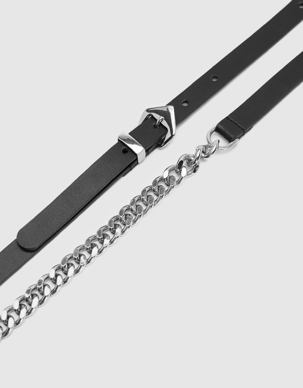 Vegan Leather Skinny Belt