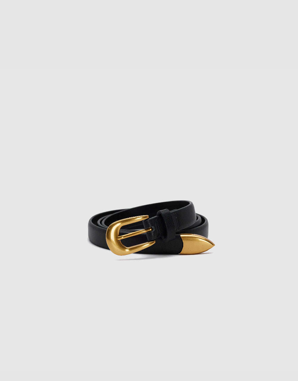 Vegan Leather Skinny Belt