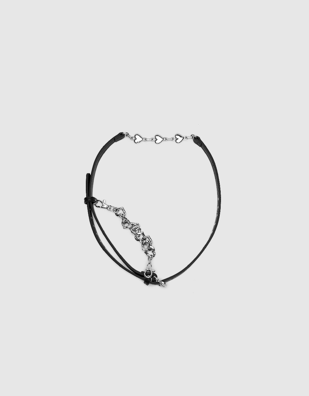 Vegan Leather Skinny Belt With Chain