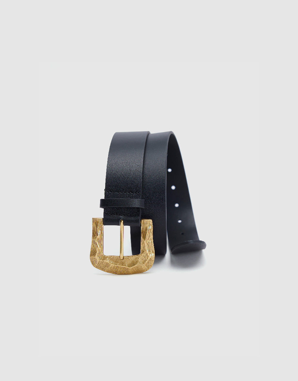 Shell Pattern Buckle Vegan Leather Belt