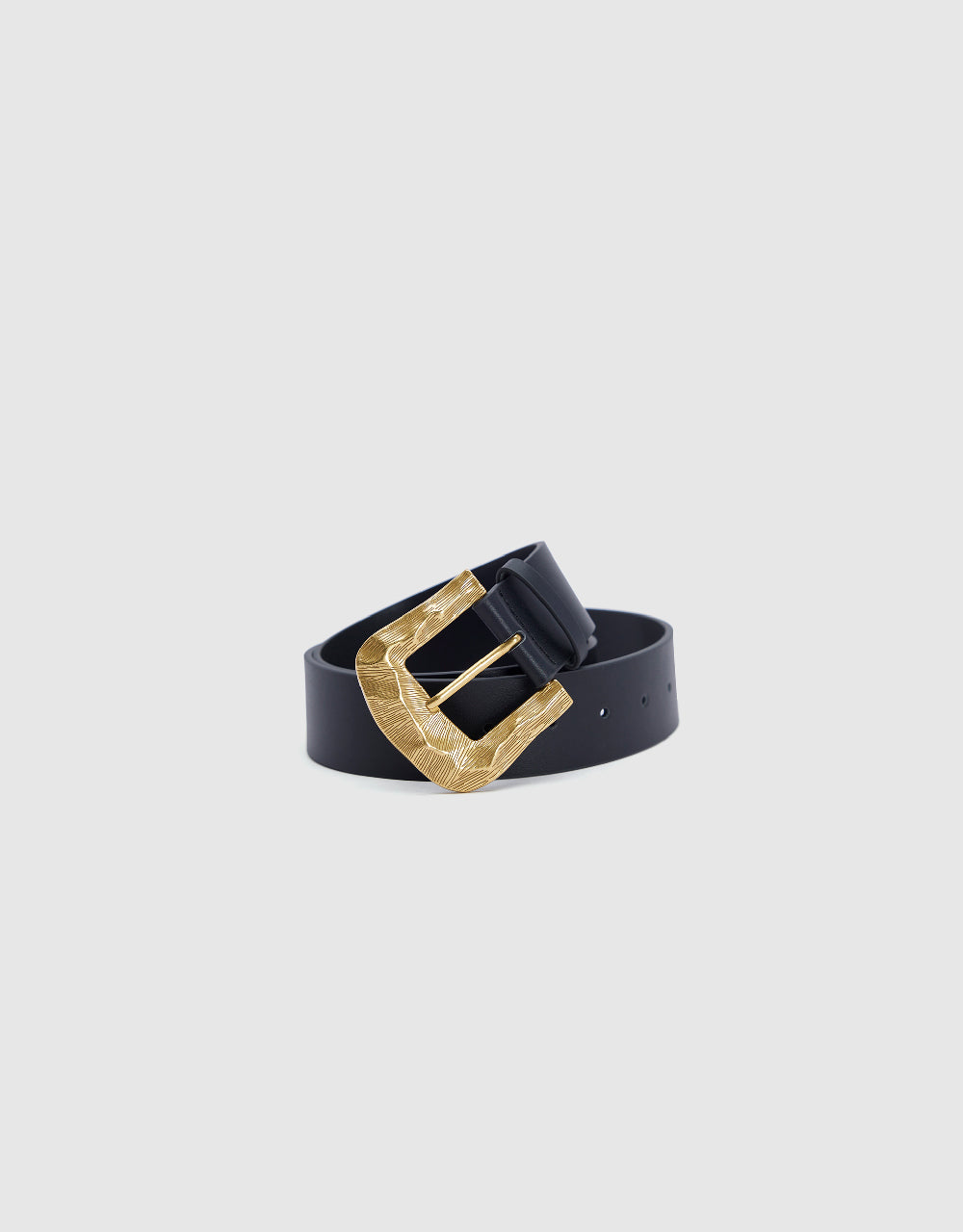 Shell Pattern Buckle Vegan Leather Belt