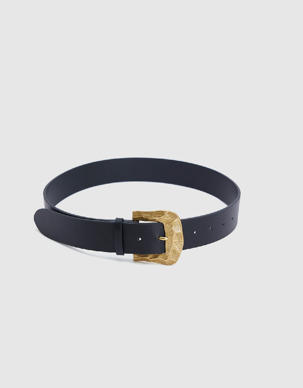Shell Pattern Buckle Vegan Leather Belt