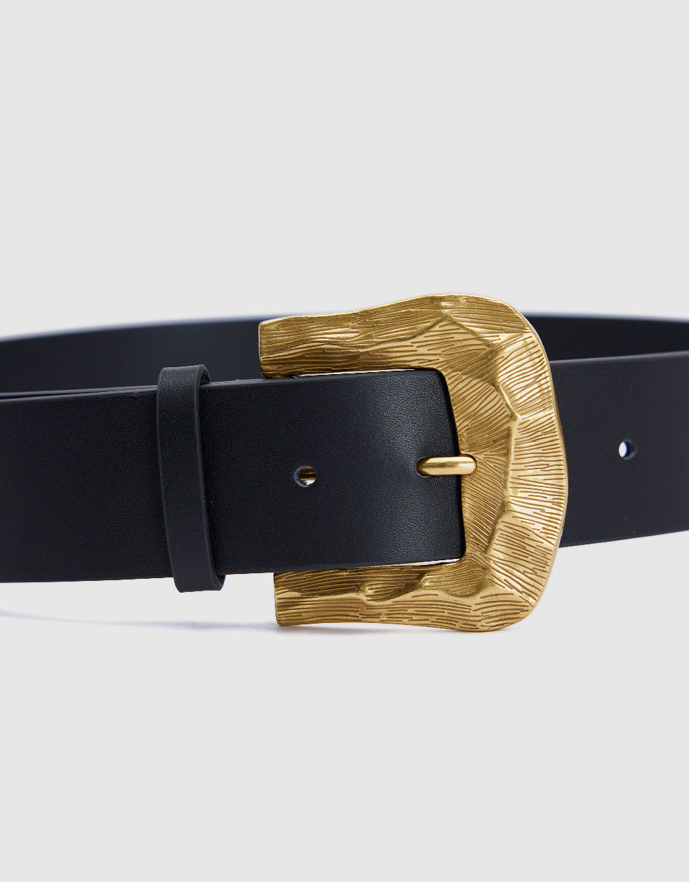 Shell Pattern Buckle Vegan Leather Belt