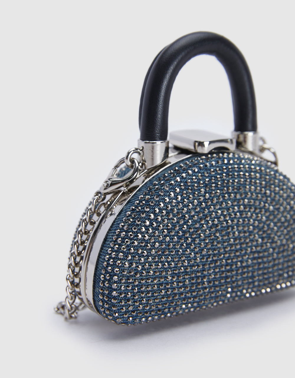 Rhinestone Décor Denim Mini Bag
