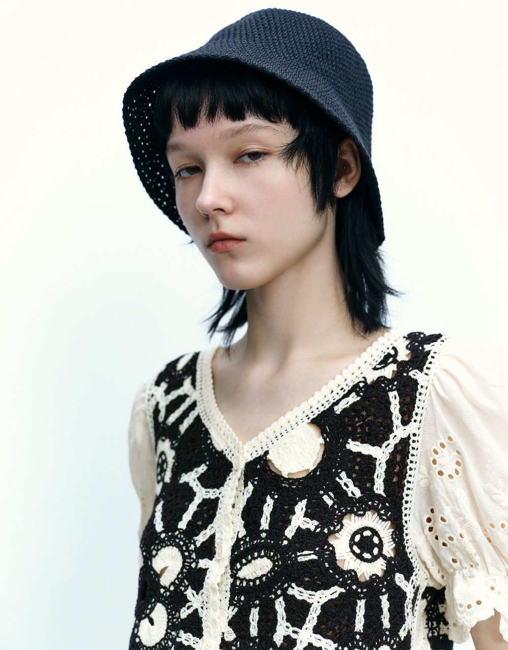 Pointelle Bucket Hat