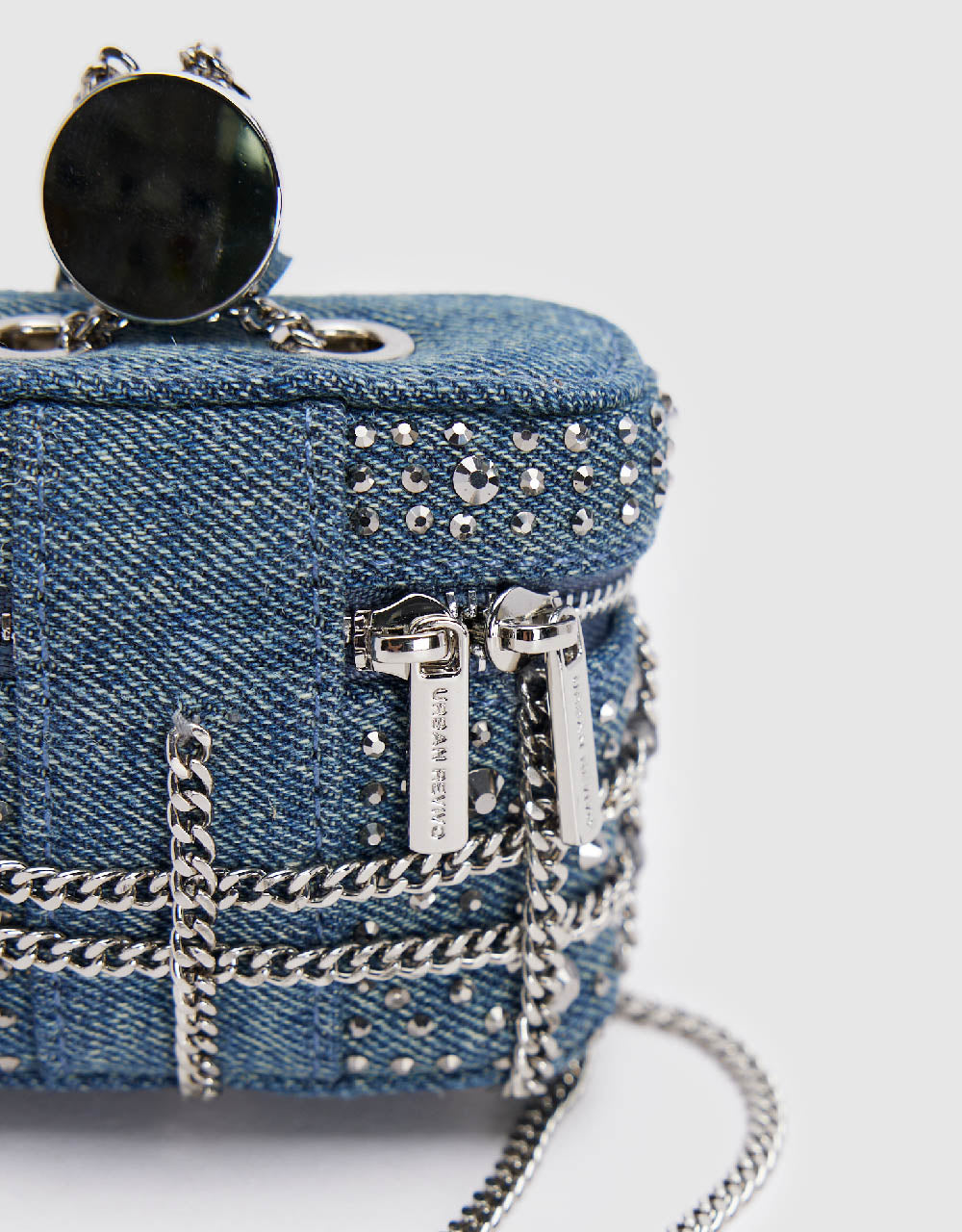 Rhinestone Décor Mini Denim Bag