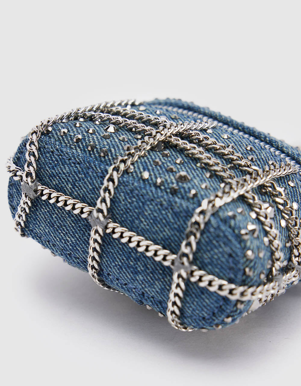 Rhinestone Décor Mini Denim Bag