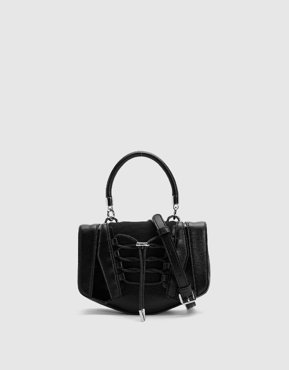 Lace Up Décor Shoulder Bag