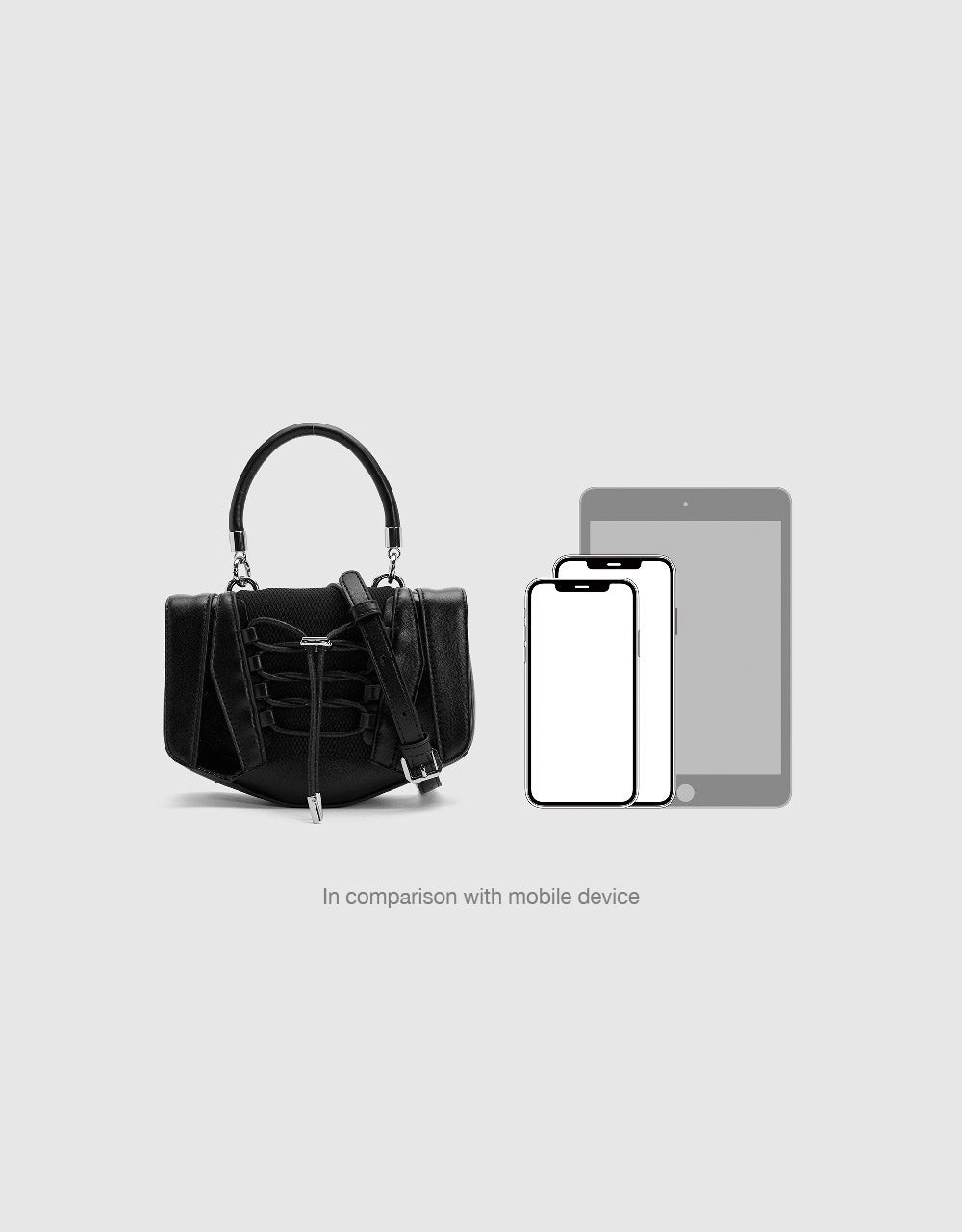 Lace Up Décor Shoulder Bag