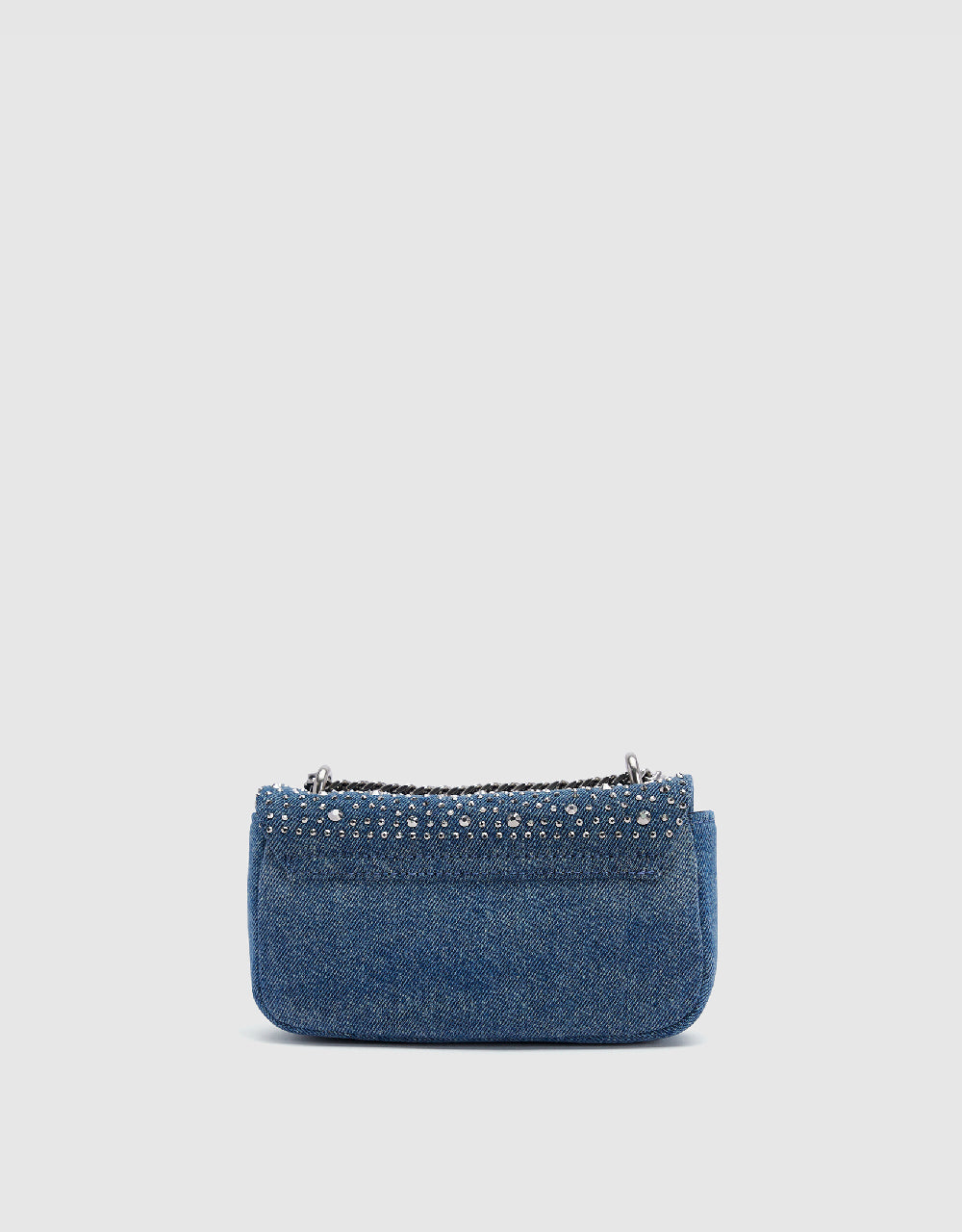 Rhinestone Décor Denim Shoulder Bag