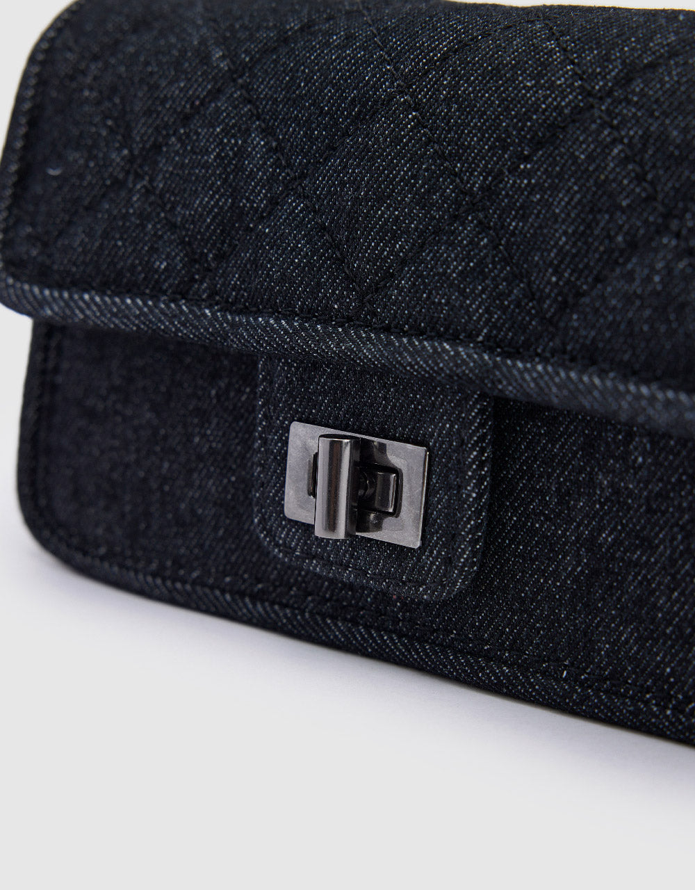 Quilted Denim Shoulder Bag