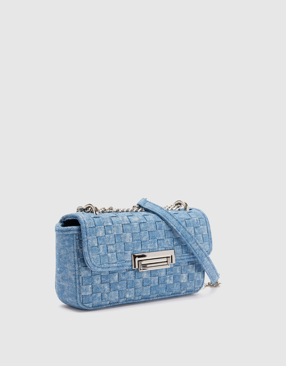 Braided Denim Shoulder Bag