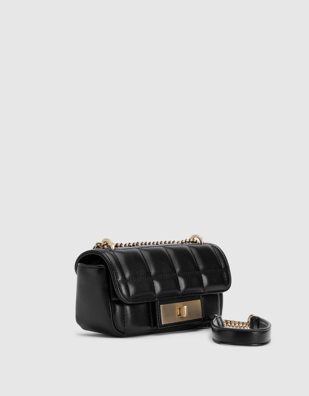 Quilted Turn-Lock Shoulder Bag