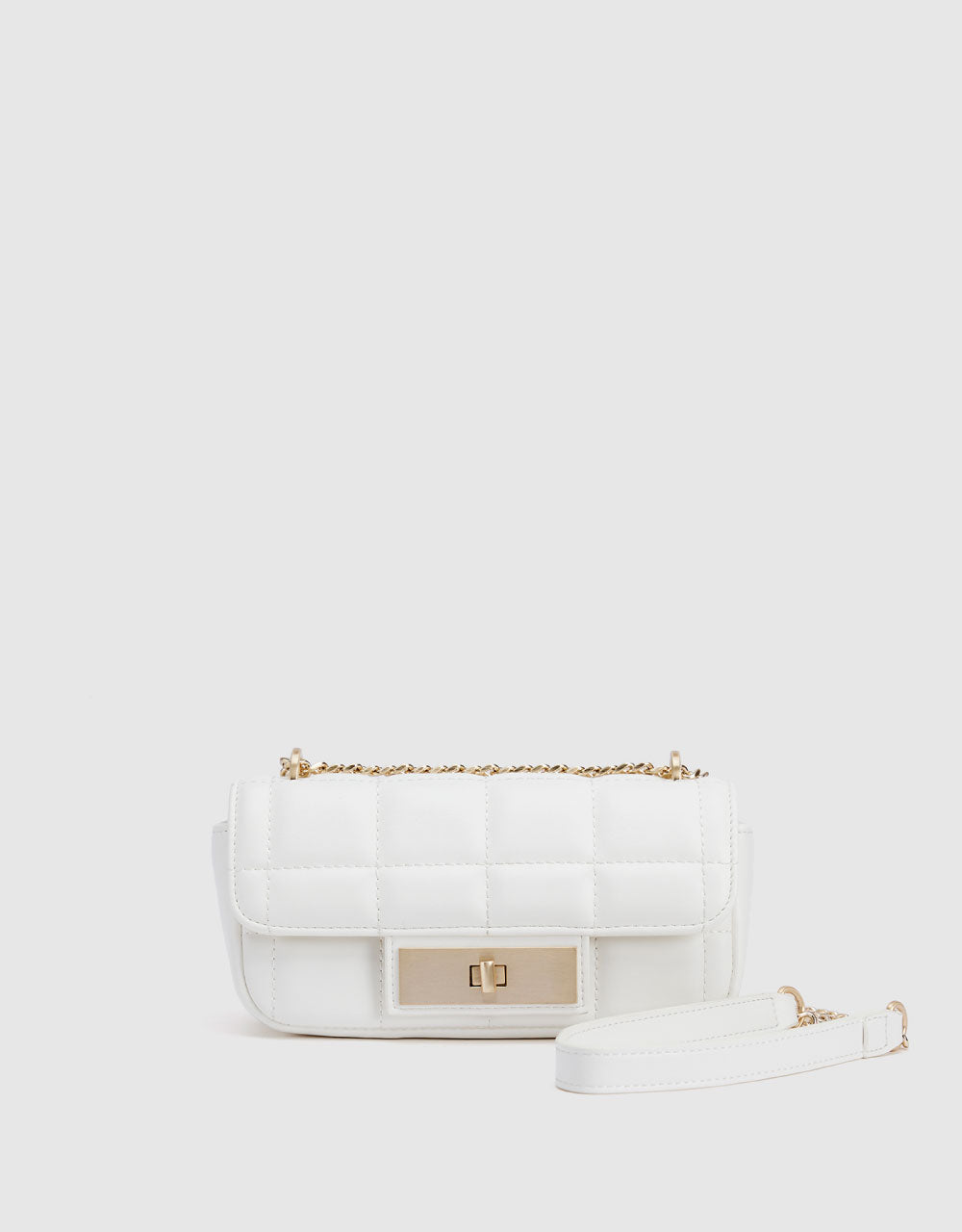 Quilted Turn-Lock Shoulder Bag