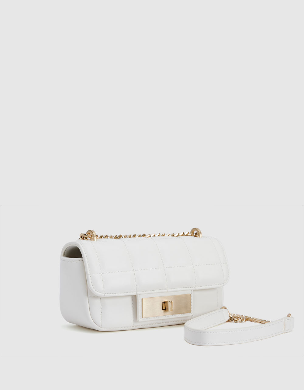 Quilted Turn-Lock Shoulder Bag
