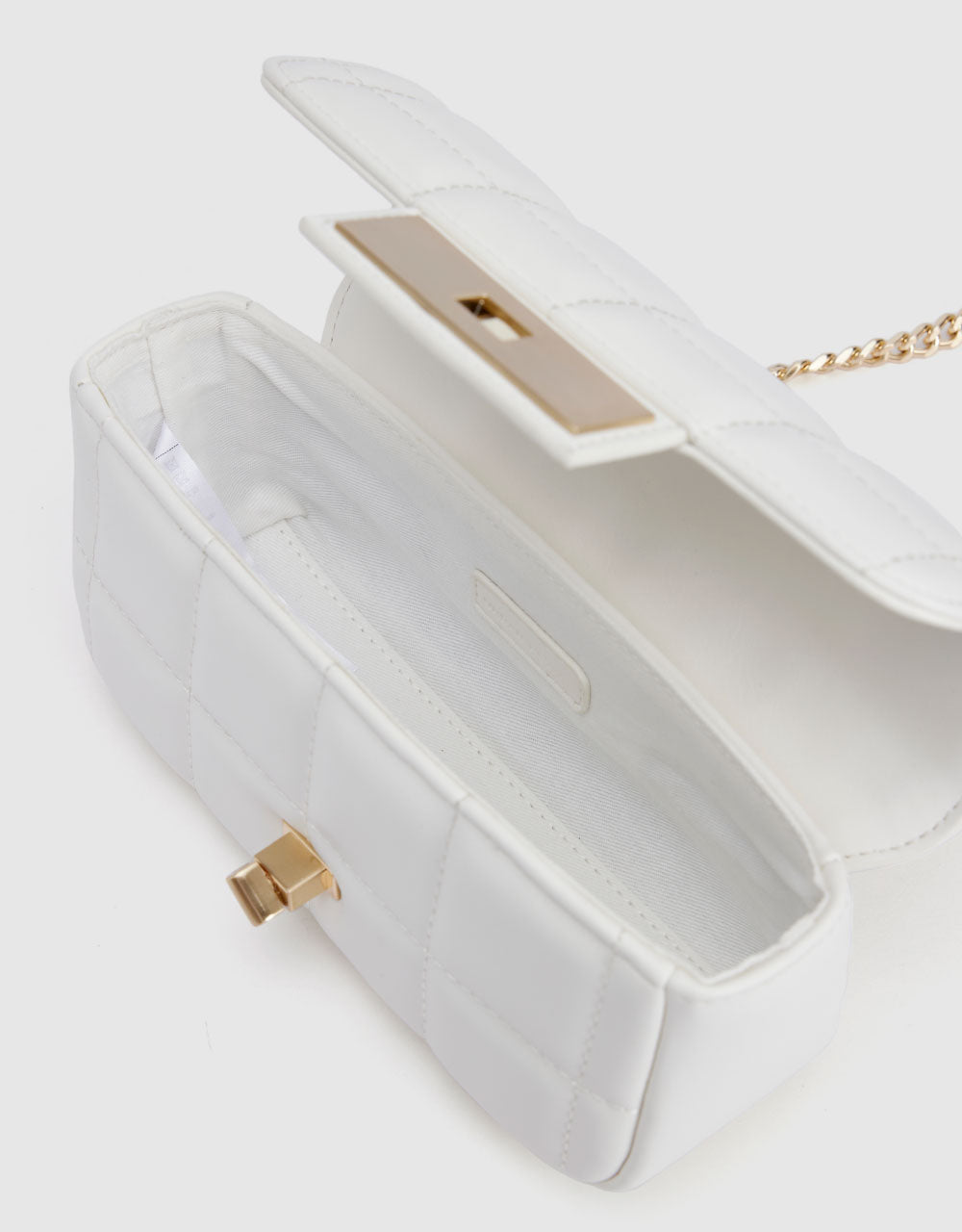 Quilted Turn-Lock Shoulder Bag