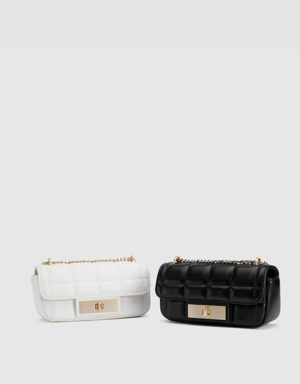 Quilted Turn-Lock Shoulder Bag