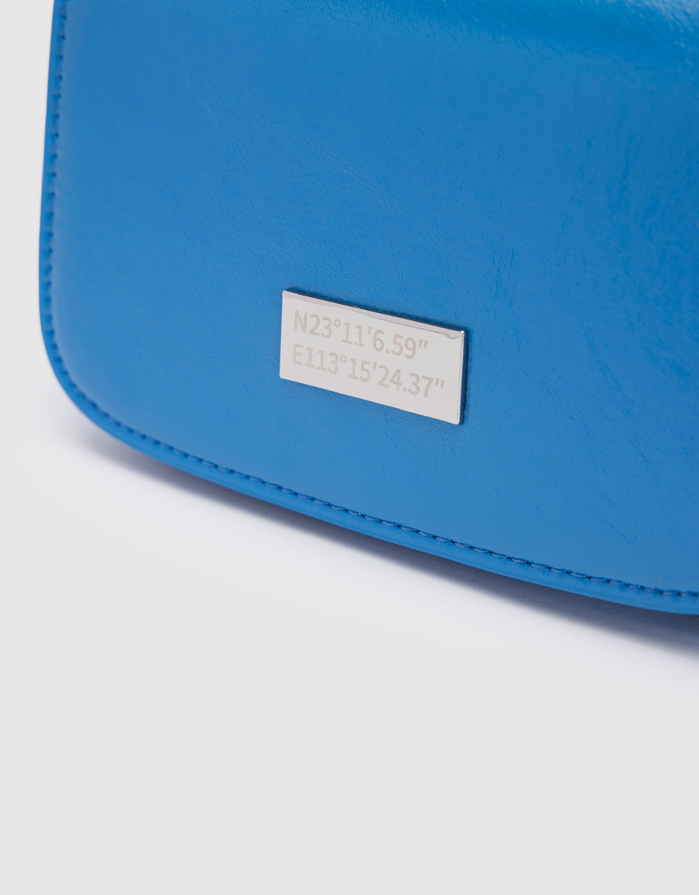 Shoulder Bag With Coordinates Plate