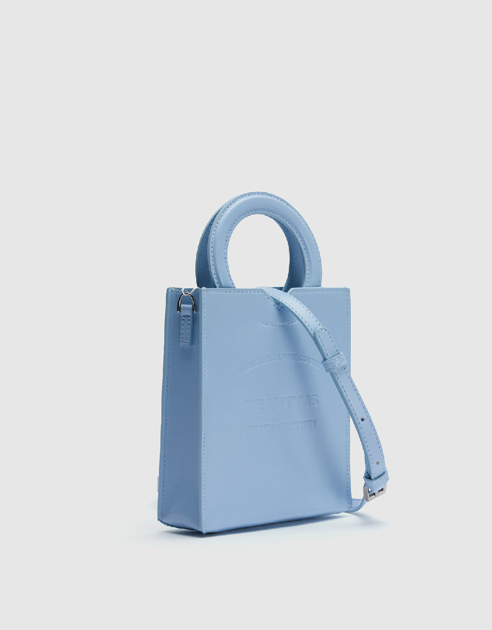 Embossed Vegan Leather Shoulder Bag