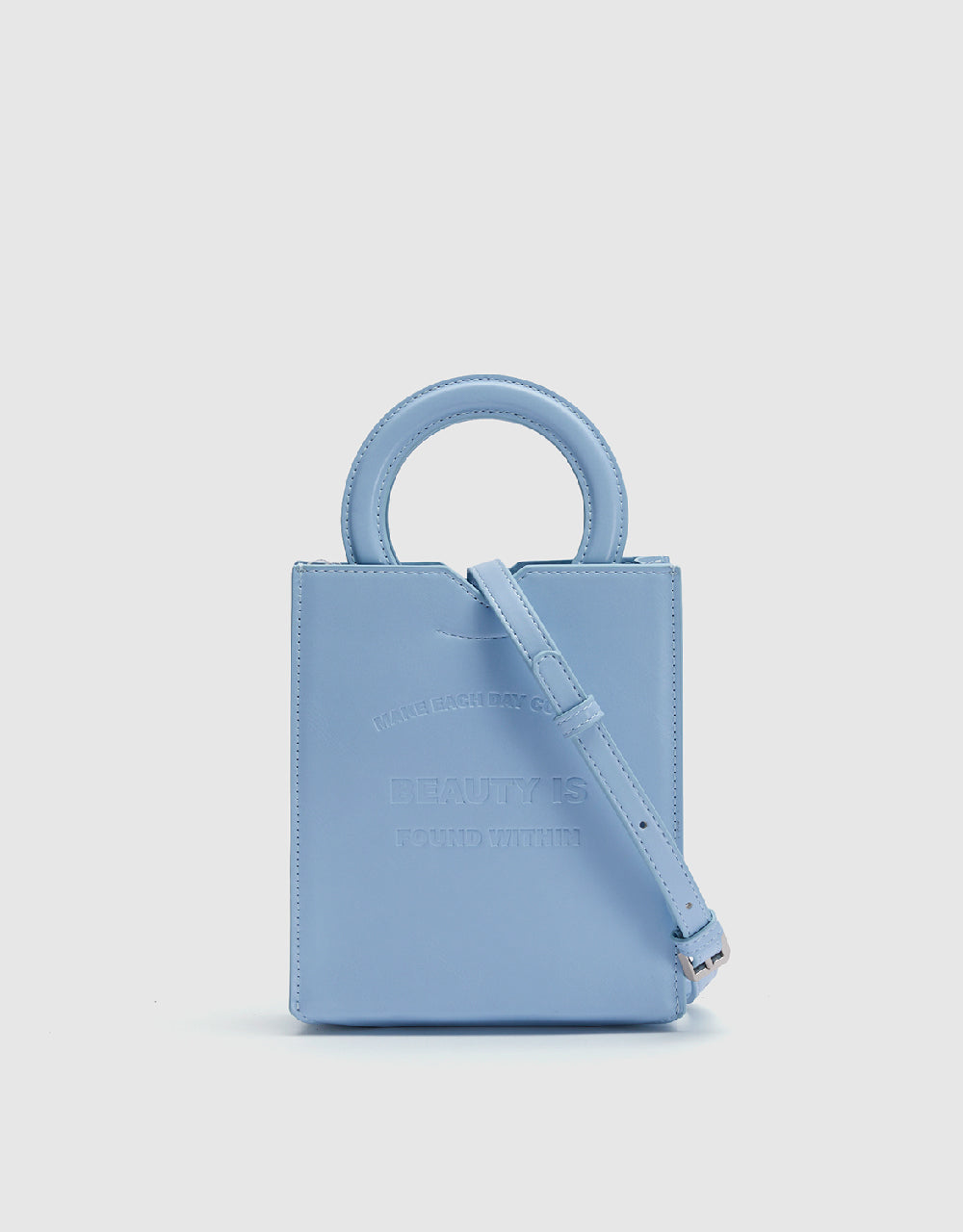 Embossed Vegan Leather Shoulder Bag