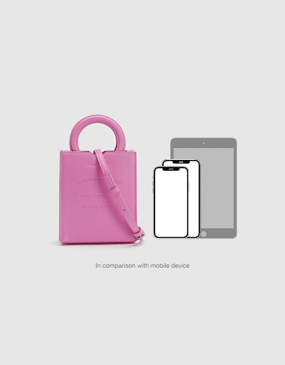 Embossed Vegan Leather Shoulder Bag
