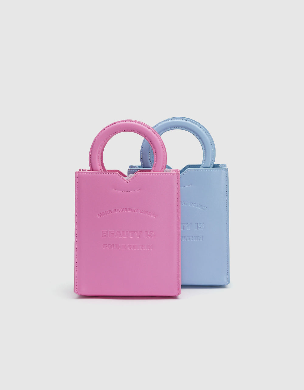 Embossed Vegan Leather Shoulder Bag