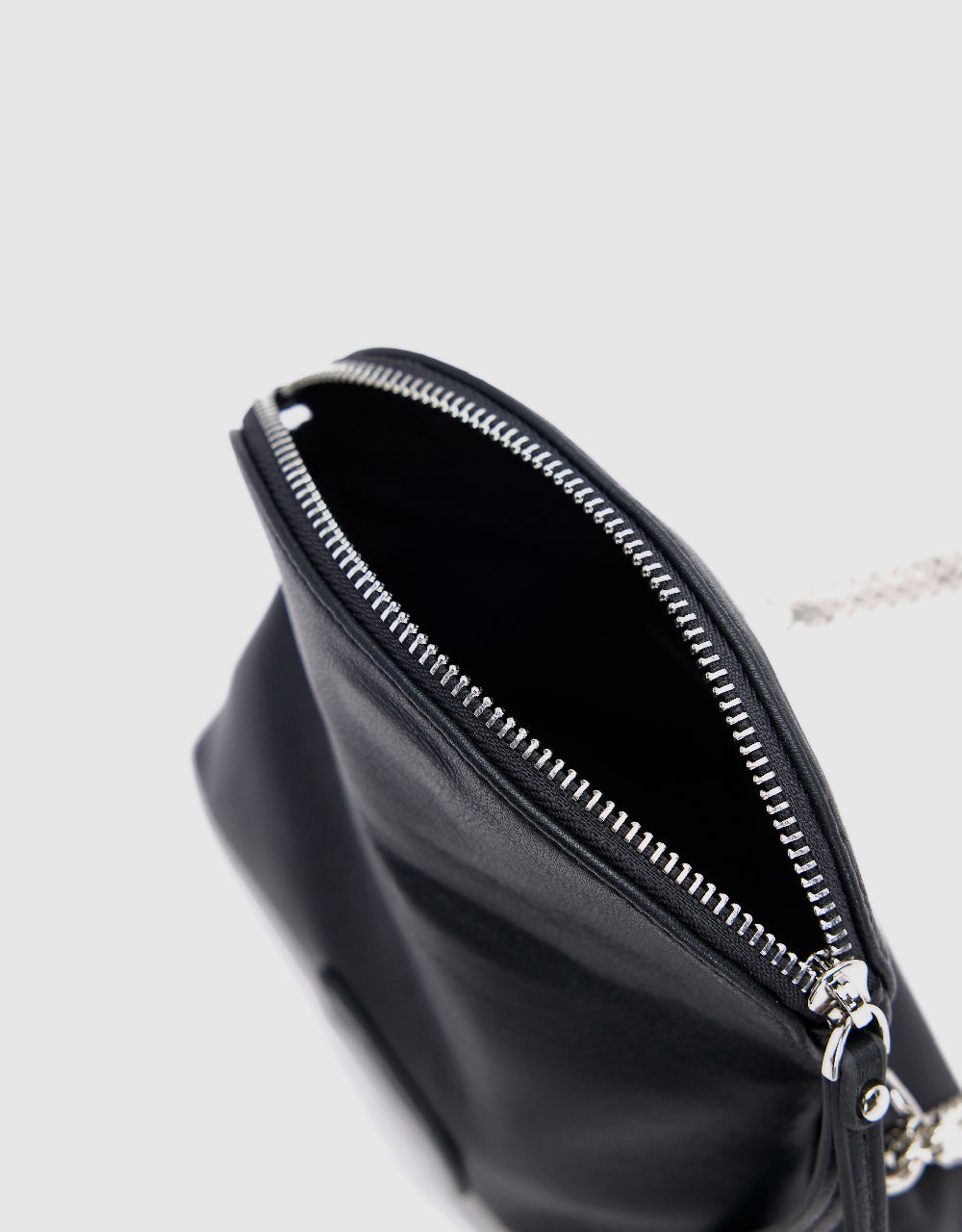 Zipper Front Vegan Leather Shoulder Bag
