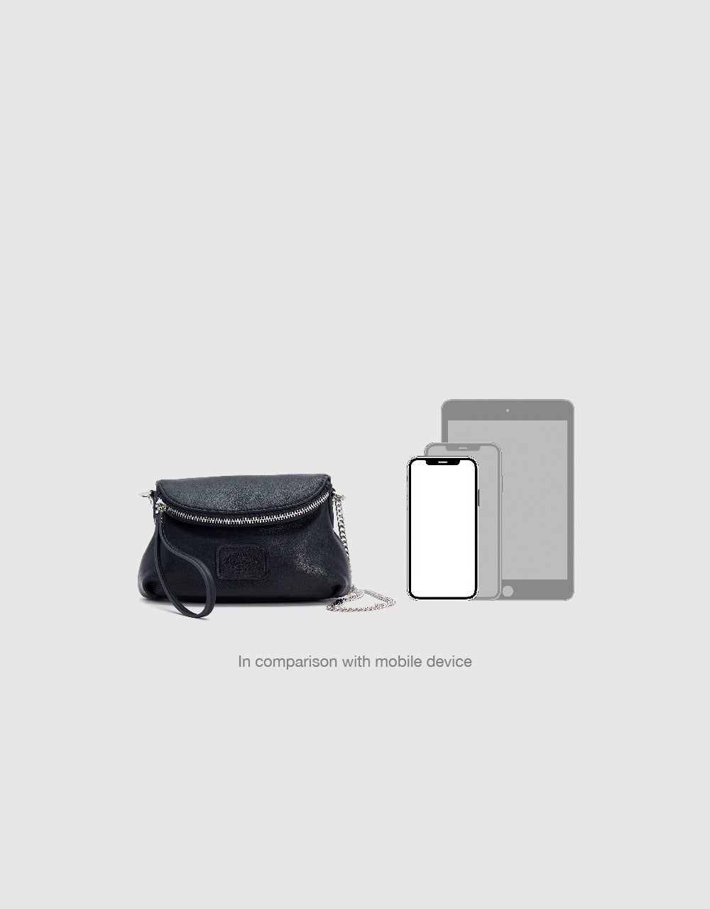 Zipper Front Vegan Leather Shoulder Bag
