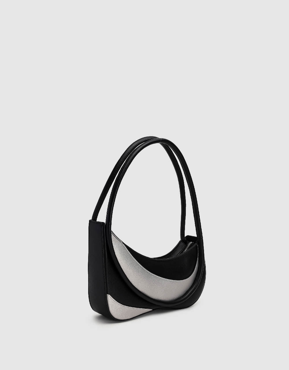 Two Toned Vegan Leather Shoulder Bag