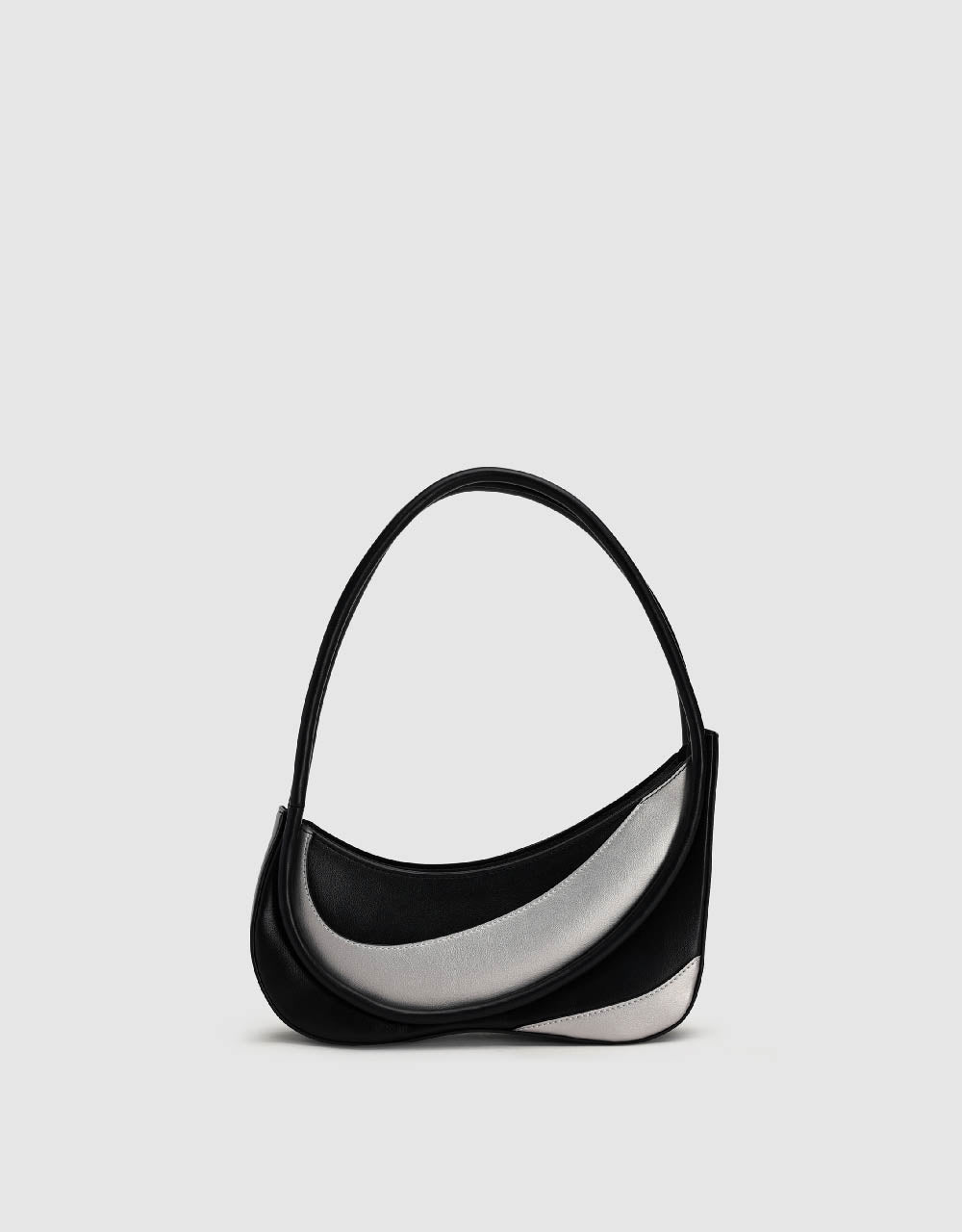 Two Toned Vegan Leather Shoulder Bag