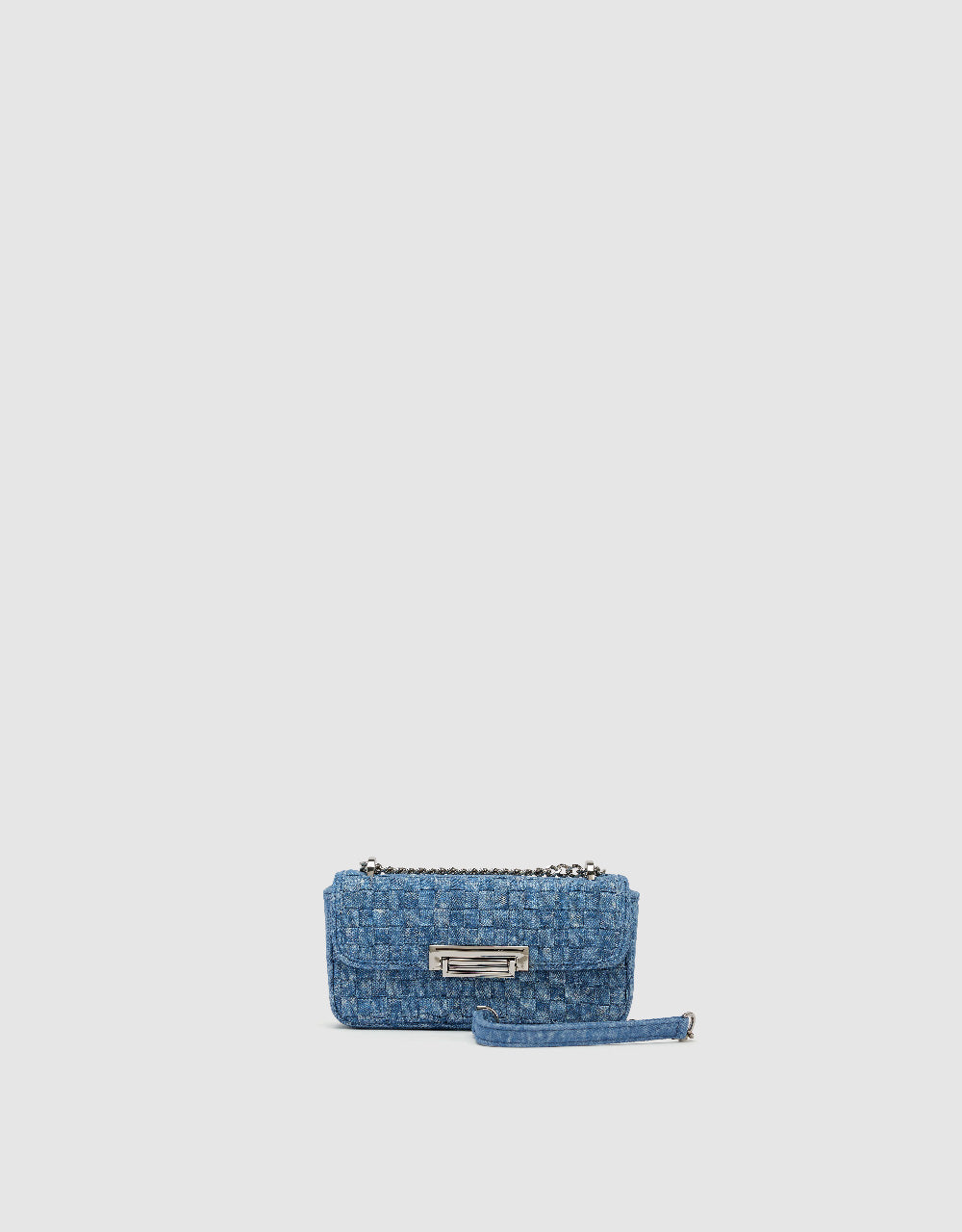 Chained Denim Shoulder Bag