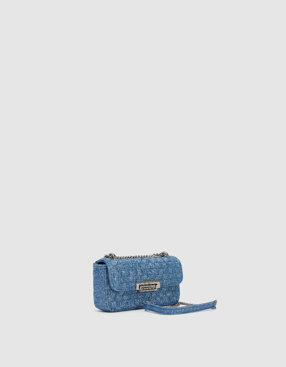 Chained Denim Shoulder Bag