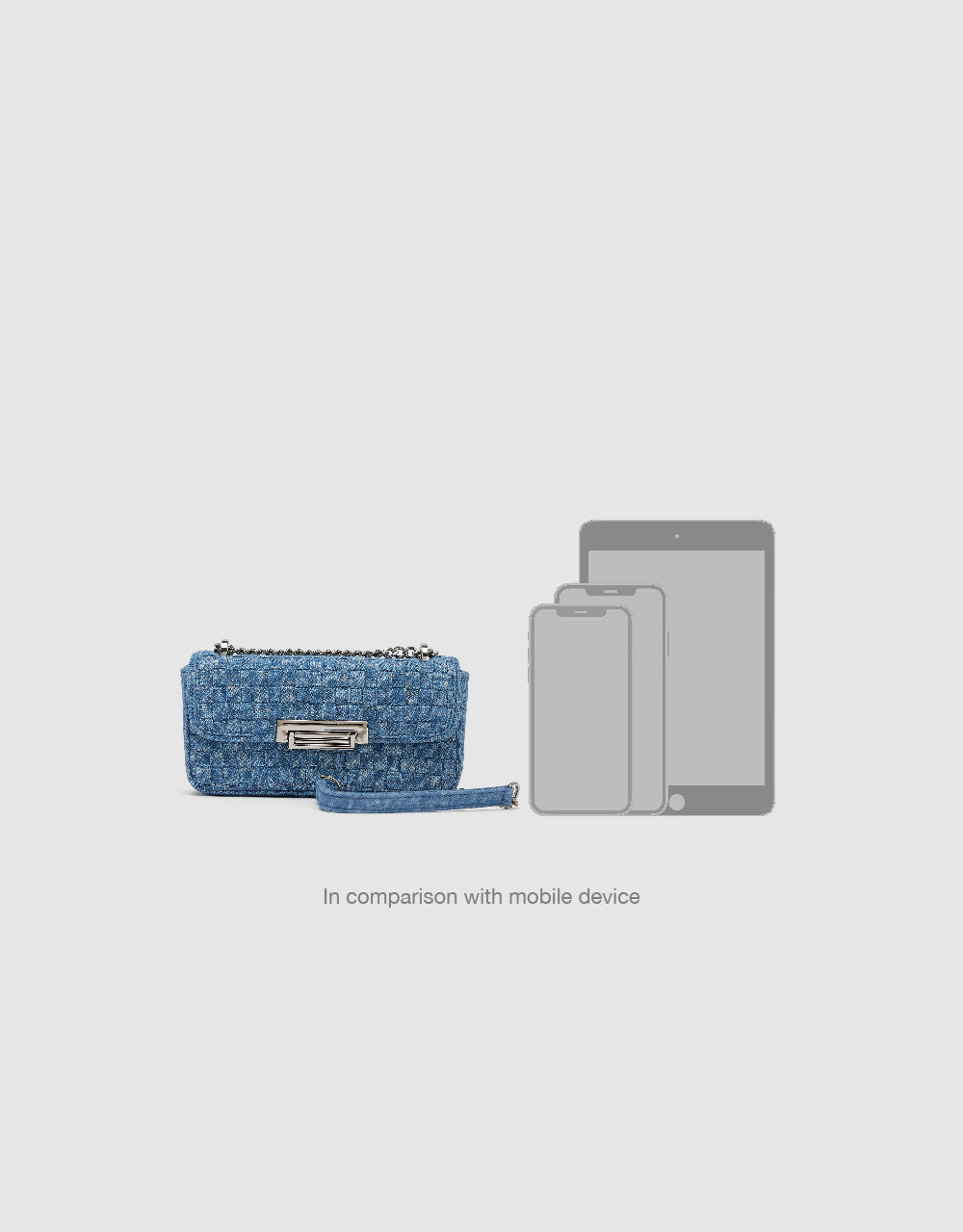 Chained Denim Shoulder Bag