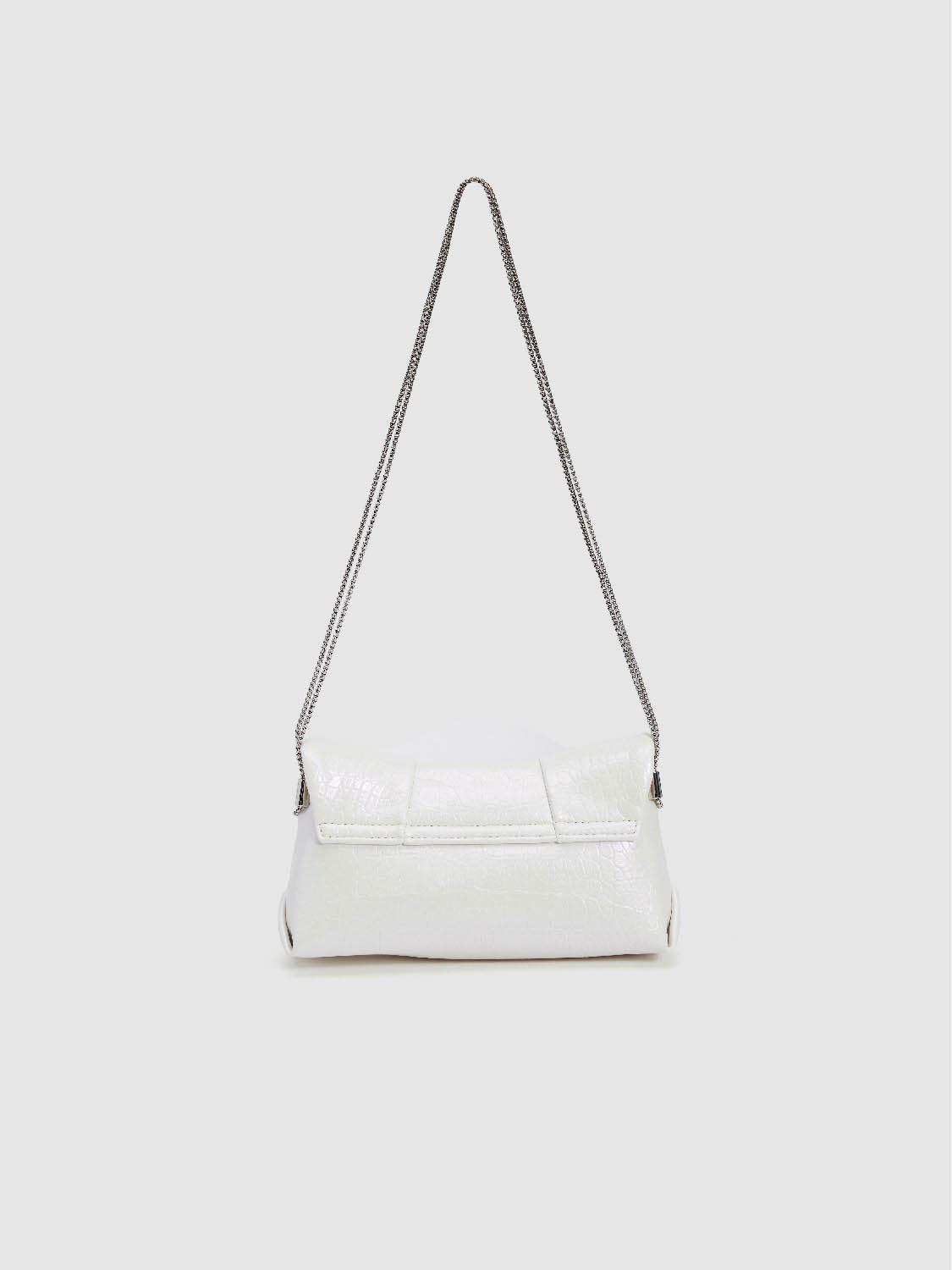 Croc Embossed Vegan Leather Shoulder Bag