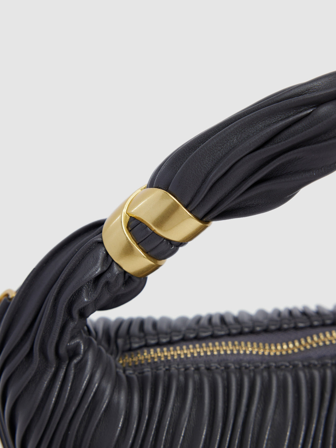 Runched Vegan Leather Shoulder Bag