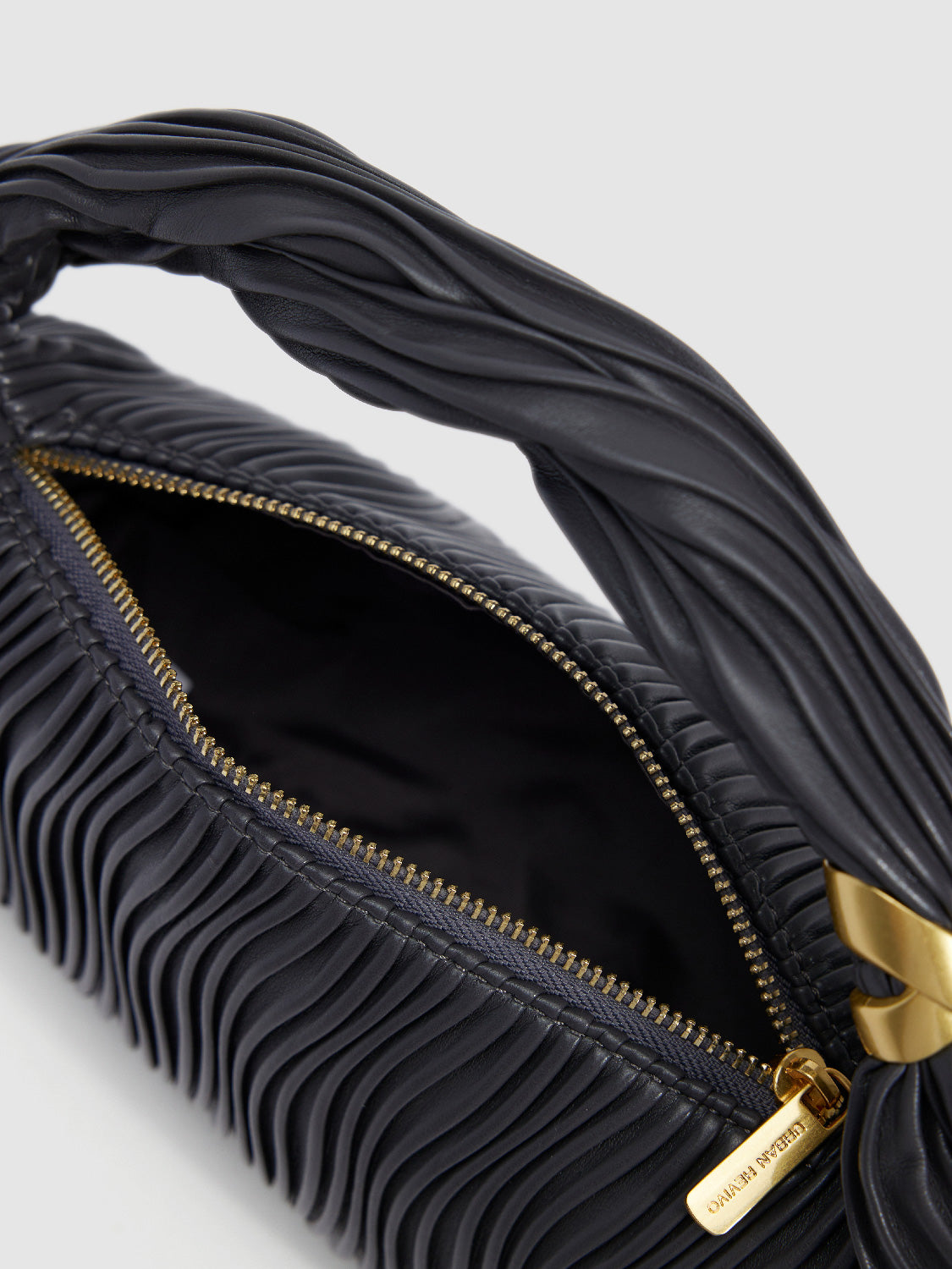 Runched Vegan Leather Shoulder Bag