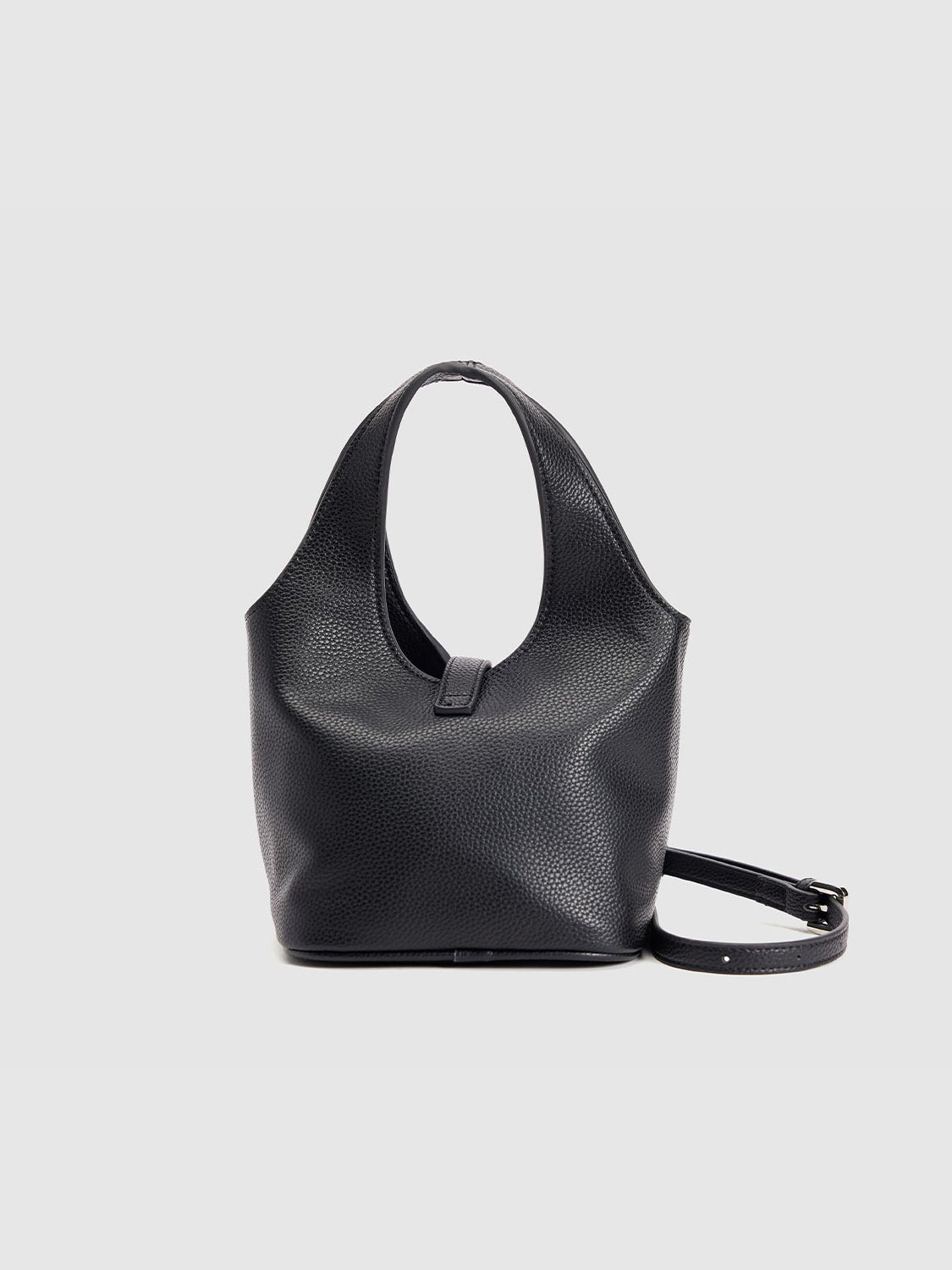 Litchi Embossed Vegan Leather Shoulder Bag